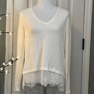 INC International Concepts Ivory V-Neck Sweater